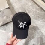 Cap Dior Black Script Logo Adjustable - Image 3
