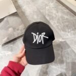 Cap Dior Black Script Logo Adjustable - Image 5