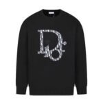 Sweatshirt Dior Black Oversized Logo Crewneck