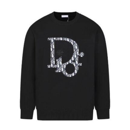 Sweatshirt Dior Black Oversized Logo Crewneck