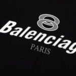 T-shirt Balenciaga Paris Double Rings Logo Black - Image 4