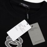 T-shirt Balenciaga Paris Double Rings Logo Black - Image 6