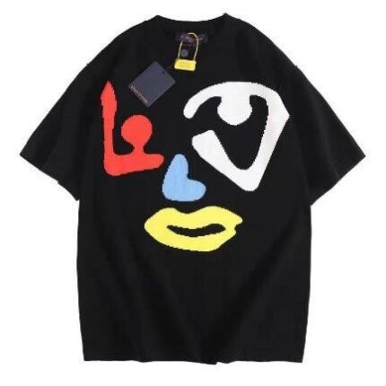 T-shirt Louis Vuitton LV Black Colorful Face