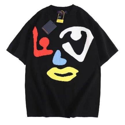 IMG3732 T-shirt Louis Vuitton LV Black Colorful Face - Image 1