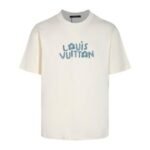 Louis Vuitton LV White T-shirt Blue Floral Logo