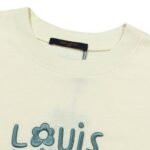 Louis Vuitton LV White T-shirt Blue Floral Logo - Image 5