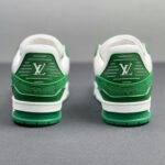 Louis Vuitton Trainer Green Monogram Denim White - Image 9