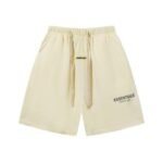 Shorts Essentials Cream with Logo Print
