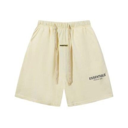 Shorts Essentials Cream with Logo Print