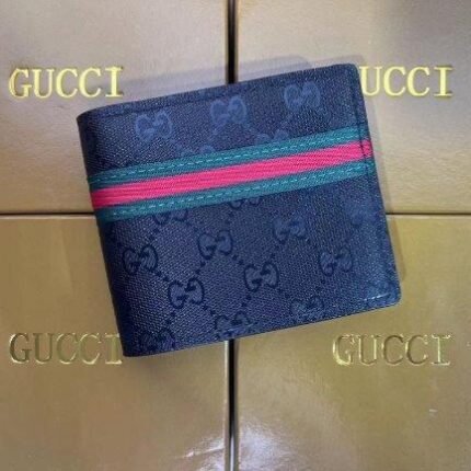 Wallet Gucci Monogram with Green-Red Web Stripe