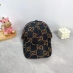 Cap Gucci GG Monogram Black and Brown - Image 2