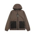 Hooded Fendi Eyes Jacket Black and Brown
