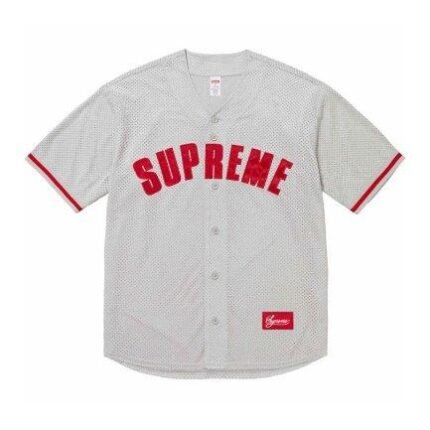 Jersey Supreme Button-Up Mesh Logo Embroidery