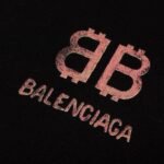 T-shirt Balenciaga BB Gothic Print Black - Image 5