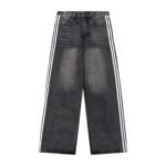 Jeans Balenciaga Striped Black Washed Denim