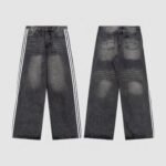 Jeans Balenciaga Striped Black Washed Denim - Image 6