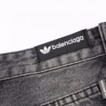 Jeans Balenciaga Striped Black Washed Denim - Image 7