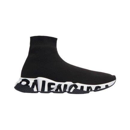 IMG4836 Balenciaga Speed Graffiti Trainer Black White - Image 1