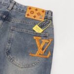 Jeans Louis Vuitton LV Light Wash Embroidered - Image 4