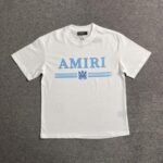Amiri Bar Logo White/Blue T-Shirt - Image 2