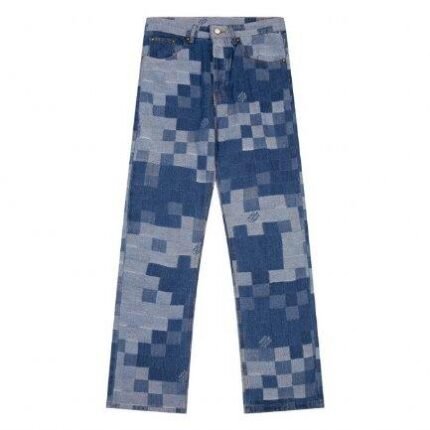 Jeans Louis Vuitton Blue Pixel Patchwork