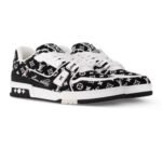Louis Vuitton Trainer Monogram Black & White Sneakers - Image 2