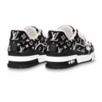 Louis Vuitton Trainer Monogram Black & White Sneakers - Image 4