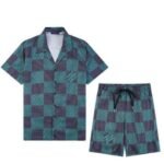 Set Louis Vuitton LV Green Checkered Print