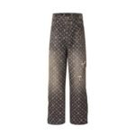 Louis Vuitton Distressed Baggy Monogram Jeans