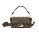 Shoulder Bag Fendi Baguette In Tessuto Jacquard FF Marrone