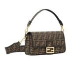 Shoulder Bag Fendi Baguette In Tessuto Jacquard FF Marrone - Image 2