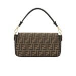 Shoulder Bag Fendi Baguette In Tessuto Jacquard FF Marrone - Image 4