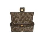 Shoulder Bag Fendi Baguette In Tessuto Jacquard FF Marrone - Image 5