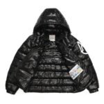 Jacket Puffer Moncler Black with Hood - Image 4