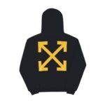 Hoodie Off-White Black with Yellow Arrows - Image 2