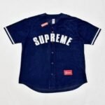 Jersey Supreme Button-Up Velour Logo Navy - Image 2