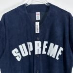 Jersey Supreme Button-Up Velour Logo Navy - Image 6