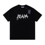 T-shirt Prada Black Graphic Logo