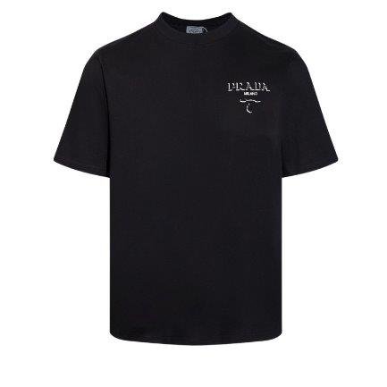 IMG6641 T-shirt Prada Milano Crest Logo Black - Image 1