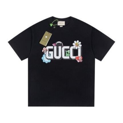 Gucci Graphic T-shirt with Cartoon Black Logo