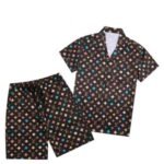 Set Louis Vuitton Monogram Multicolor Shirt and Shorts Set