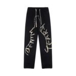 Pants Denim Tears Wishbone Skeleton Print Black