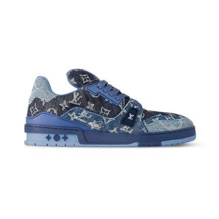IMG6921 Louis Vuitton Trainer Monogram Denim Blue - Image 1