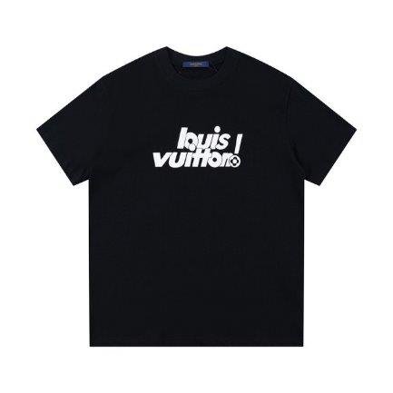 IMG6930 T-shirt Louis Vuitton LV Black Graphic Logo - Image 1