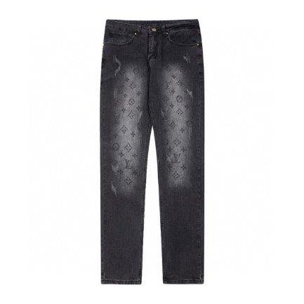 IMG6954 Louis Vuitton LV Faded Monogram Denim Pants - Image 1