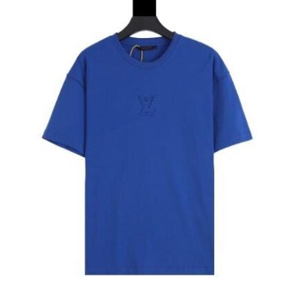 T-shirt Louis Vuitton LV Blue Embroidered Logo