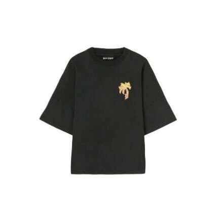 T-shirt Palm Angels With Burning Palm Print Black