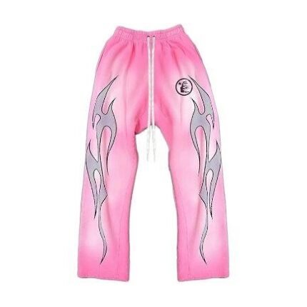 Hellstar Flame Sweatpants Pink/Silver