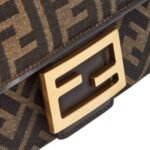 Bag Fendi Baguette Chain Midi In Tessuto Jacquard FF Marrone - Image 2