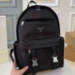 Backpack Prada Black Nylon with Silver Buckles - Image 2